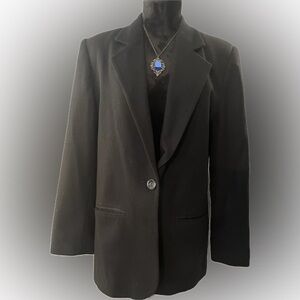 Vintage SAG HARBOR Women's Black 100% Wool Blazer